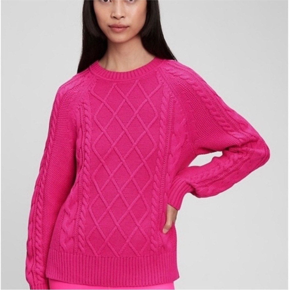 GAP Fuschia Cable Knit Sweater